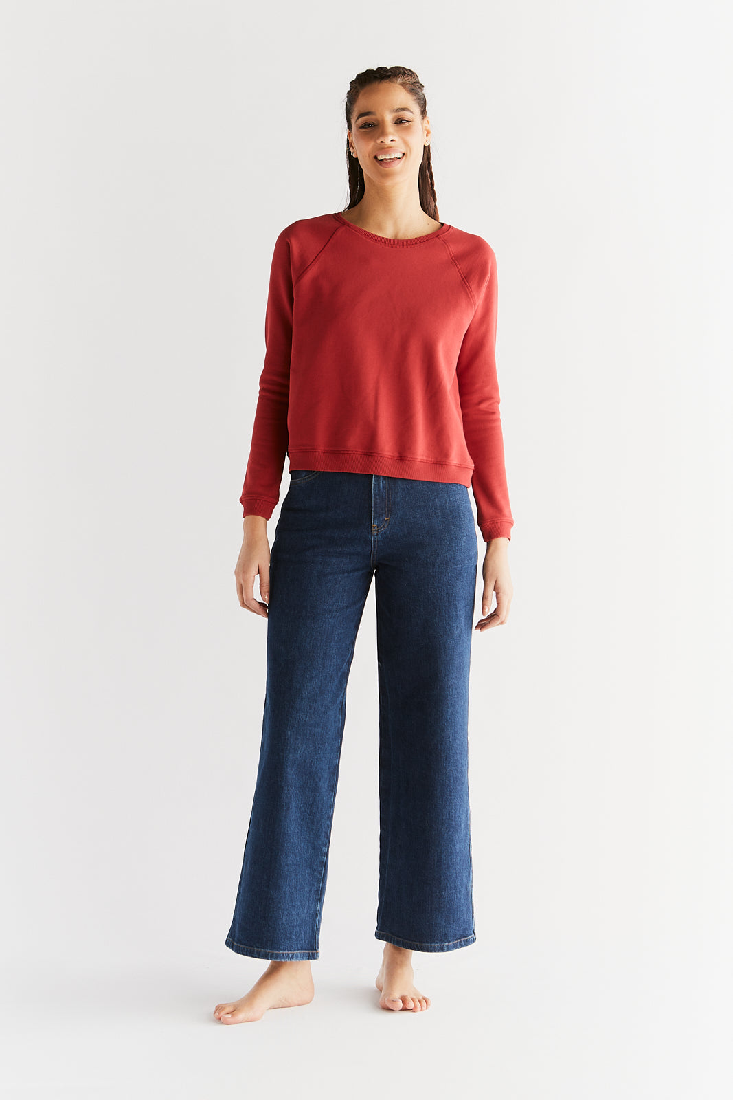 WE1009-231 | Women Wide Leg Jeans - Lapis Blue