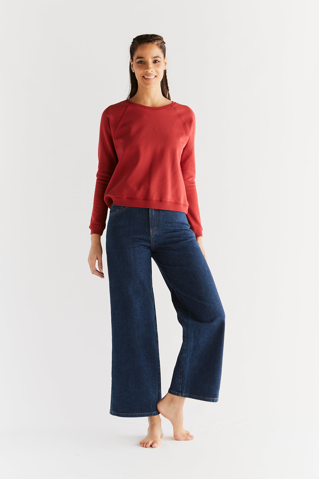 WE1009-231 | Women Wide Leg Jeans - Lapis Blue