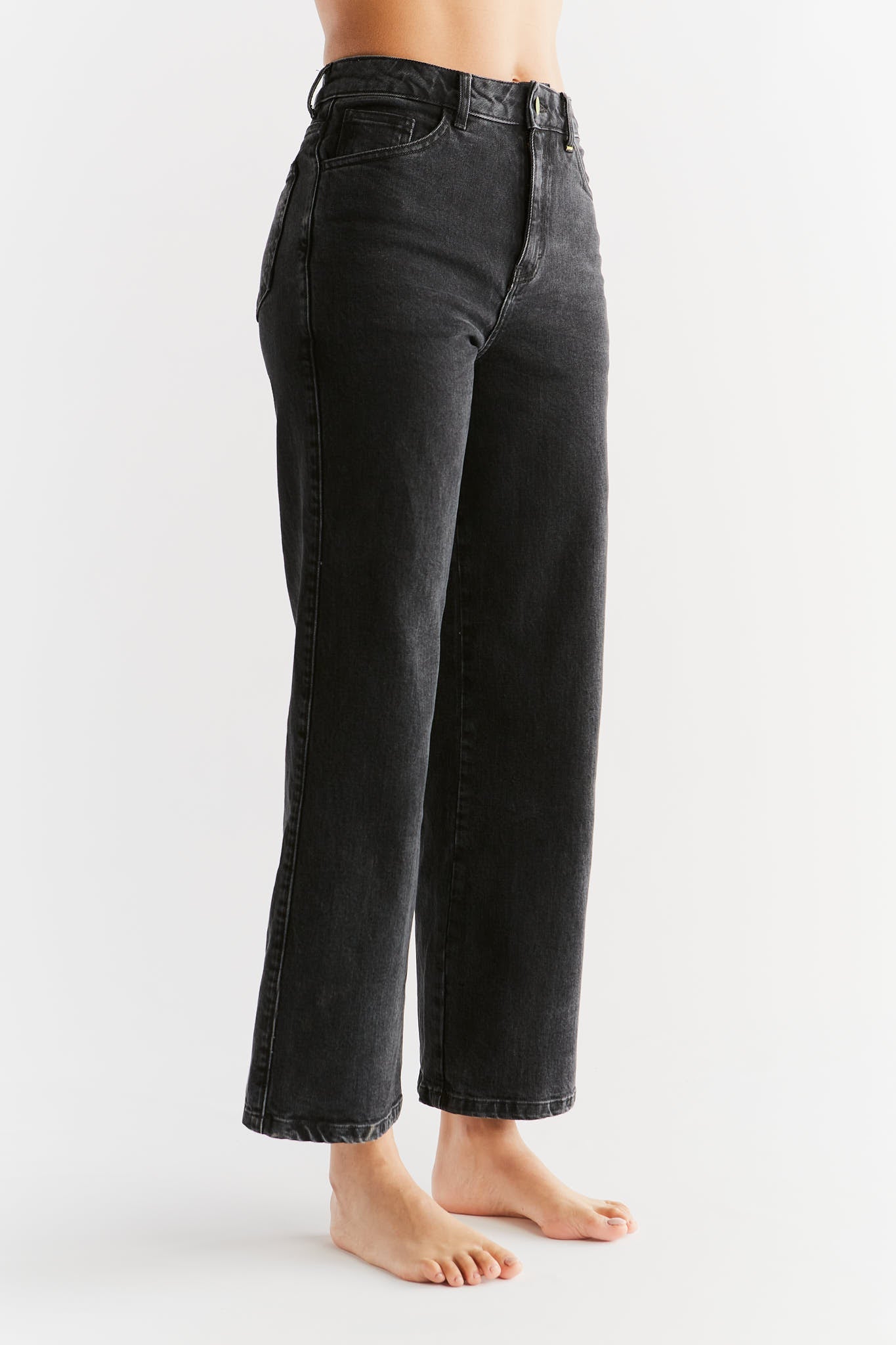 WE1010-145 | Damen Wide Leg Jeans - Carbon Gray